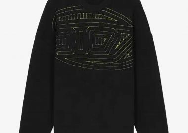 Diesel ανδρικό πουλόβερ με σχέδιο με μονόγραμμα Regular Fit - W24A149210PHAW Μαύρο - DIESEL - 