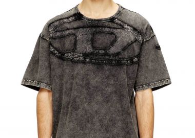 Diesel ανδρικό T-shirt με φθαρμένη όψη και λογότυπο Relaxed Fit 