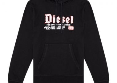 DIESEL S-GINN-HOOD-K45 Hoodie - Μαύρο-A15723-0HAYT-9XX-BLACK - DIESEL - 