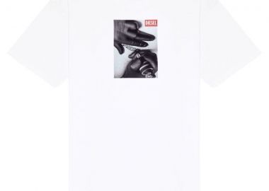 DIESEL T-Shirts Ανδρικά T-BOXT-K4 T-SHIRT - ΑΣΠΡΟ-W24A151600GRAI-WHITE - DIESEL - 