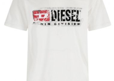 DIESEL T-Shirts T-NORM-T6 T-SHIRT - ΑΣΠΡΟ-A194360PLAT-WHITE - DIESEL - 