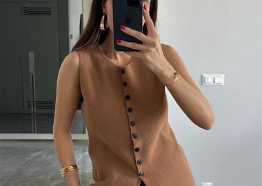 DIEZ γυναίκειο γιλέκο με μαύρα κουμπιά - SOU - 