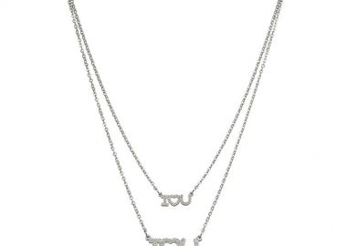 Διπλό Κολιέ Από Ανοξείδωτο Ατσάλι AS19096 - AMOR AMOR - 