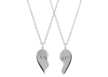 Διπλό Κολιέ Από Ασήμι 925 Επιπλατινωμένο Καρδιά Με Μονογράμματα PE70342 - AMOR AMOR - 