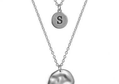 Διπλό Κολιέ Από Ατσάλι Kαι Ορείχαλκο Με Δίσκο Και Μονόγραμμα AA19408 - AMOR AMOR - 