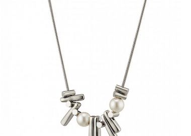 Διπλό Κολίε Από Ατσάλι Με Μαργαριτάρια AS13826 - AMOR AMOR - 