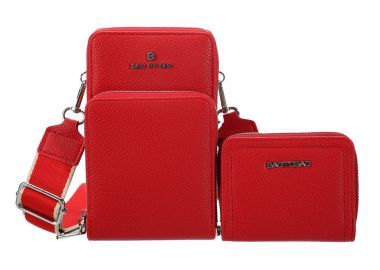 διπλό τσαντάκι χιαστί Εasy κόκκινο - PerfectDress.gr - 