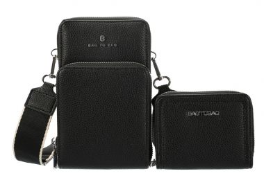 διπλό τσαντάκι χιαστί Εasy μαύρο - PerfectDress.gr - 