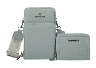 διπλό τσαντάκι χιαστί Εasy σιέλ - PerfectDress.gr - 