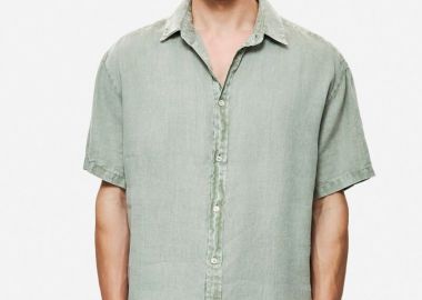 Dirty Laundry Ανδρικό Κοντομάνικο Λινό Πουκάμισο DLMS000153 Γκρι Μπεζ - Dirty Laundry - 