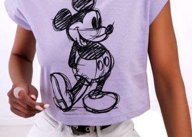 DISNEY LILA MICKEY CROP T-SHIRT -  - 