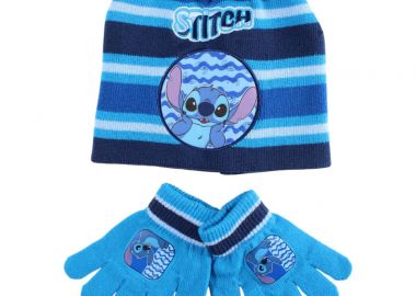 Disney Lilo and Stitch Cosmic Waves Παιδικό Χειμερινό Σκουφάκι + σετ γαντιών Μπλε - Disney Lilo and Stitch - 