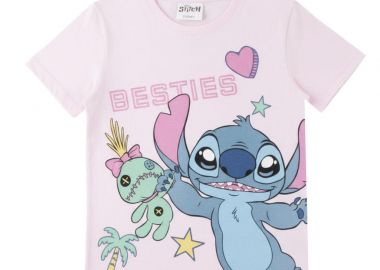Disney Lilo and Stitch Παιδικό Κοντομάνικο Μπλουζάκι Ροζ Ροζ - Disney Lilo and Stitch - 