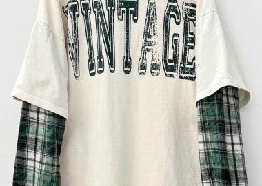 distressed t-shirt Vintage εκρού - PerfectDress.gr - 