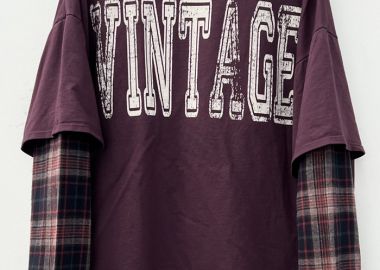 distressed t-shirt Vintage μπορντώ - PerfectDress.gr - 