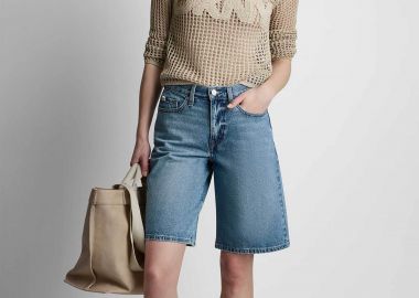 DKNY γυναικεία denim βερμούδα Relaxed Fit - DJ5S8053 Denim Blue - DKNY - 