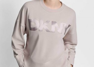 DKNY γυναικεία μπλούζα φούτερ με ανάγλυφο λογότυπο - DP6T1561 Εκρού - DKNY - 
