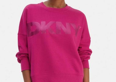 DKNY γυναικεία μπλούζα φούτερ με ανάγλυφο λογότυπο - DP6T1561 Φούξια - DKNY - 