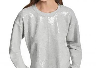 DKNY γυναικεία μπλούζα φούτερ με παγιέτες - DJ6T1655 Γκρι - DKNY - 