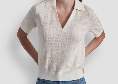 DKNY γυναικεία μπλούζα με all-over logo - DJ6R0225 Εκρού - DKNY - 