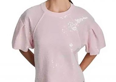DKNY γυναικεία μπλούζα με παγιέτες - DJ6T1670 Ροζ - DKNY - 