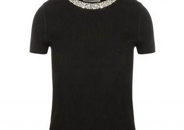 DKNY γυναικεία πλεκτή μπλούζα με στρας - DJ6R0954 Μαύρο - DKNY - 