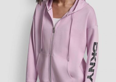 DKNY γυναικεία ζακέτα φούτερ με κουκούλα και λογότυπο - DP6J9715 Λιλά - DKNY - 