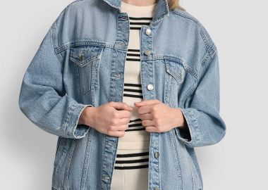 DKNY γυναικείο denim jacket oversized - DJ5J6201 Denim Blue - DKNY - 