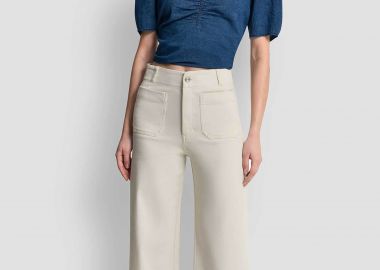DKNY γυναικείο denim παντελόνι - DJ6P3123 Εκρού - DKNY - 