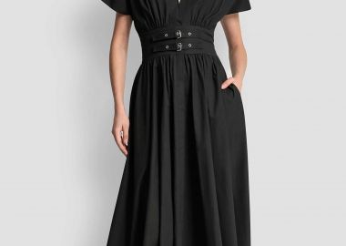 DKNY γυναικείο φόρεμα με αγκράφες στη μέση - DJ6D9194 Μαύρο - DKNY - 