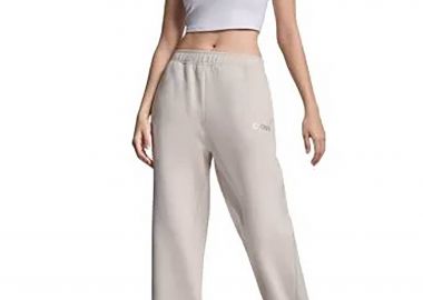 DKNY γυναικείο παντελόνι φόρμας με logo print μονόχρωμο - DP6P3795 Εκρού - DKNY - 