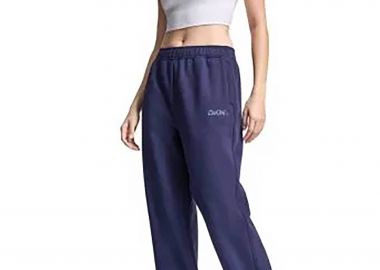 DKNY γυναικείο παντελόνι φόρμας με logo print μονόχρωμο - DP6P3795 Σκούρο Μπλε - DKNY - 