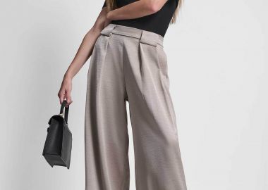 DKNY γυναικείo παντελόνι με πιέτες - P6AK7E57 Μπεζ - DKNY - 