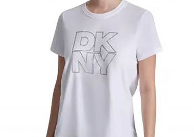 DKNY γυναικείο T-shirt με logo print απο στρας - DP6T1533 Λευκό - DKNY - 
