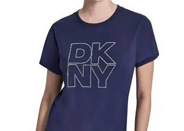 DKNY γυναικείο T-shirt με logo print απο στρας - DP6T1533 Σκούρο Μπλε - DKNY - 