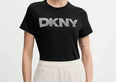 DKNY γυναικείο T-shirt με logo print απο στρας - DP6T1557 Μαύρο - DKNY - 