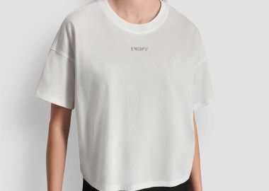 DKNY γυναικείο T-shirt με μεταλλικό λογότυπο - DP6T1662 Λευκό - DKNY - 