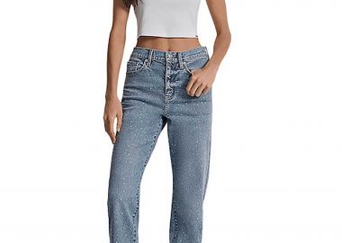 DKNY γυναικείο τζιν παντελόνι πεντάτσεπο με στρας - DJ5B4166 Denim Blue - DKNY - 
