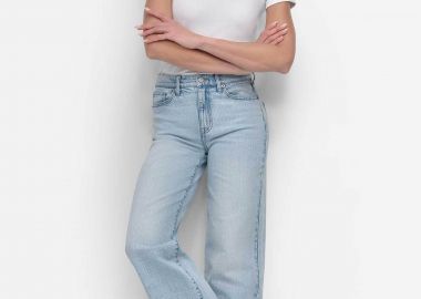 DKNY γυναικείο τζιν παντελόνι ψηλόμεσο Straight Fit - DJ5M4076 Denim Blue - DKNY - 