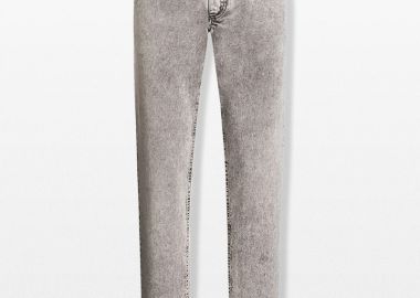 DOLCE&GABBANA Ανδρικό Γκρι Regular Cotton Jeans - DOLCE&GABBANA - 