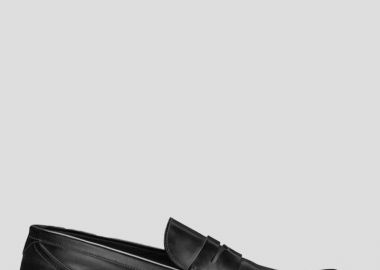 DOLCE&GABBANA Ανδρικό Μαύρο Brushed Leather Loafers - DOLCE&GABBANA - 