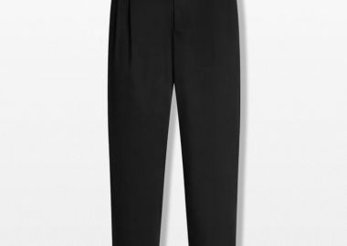 DOLCE&GABBANA Ανδρικό Μαύρο Cotton Gabardine Trousers - DOLCE&GABBANA - 