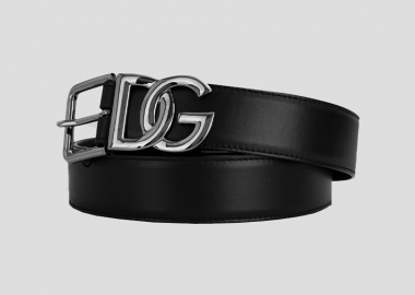 DOLCE&GABBANA Ανδρικό Μαύρο Dg Logo Belt - DOLCE&GABBANA - 