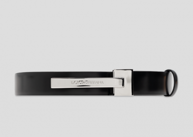 DOLCE&GABBANA Ανδρικό Μαύρο Leather Belt in Black - DOLCE&GABBANA - 