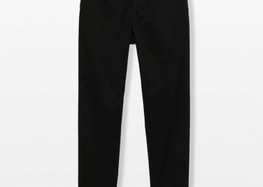 DOLCE&GABBANA Ανδρικό Μαύρο Logo Cotton Trousers - DOLCE&GABBANA - 