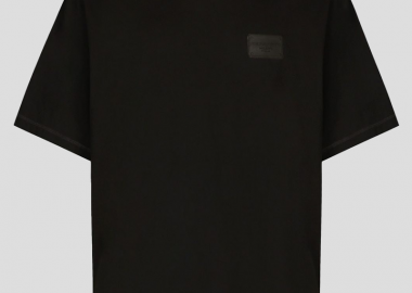 DOLCE&GABBANA Ανδρικό Μαύρο Logo T-Shirt In Black - DOLCE&GABBANA - 