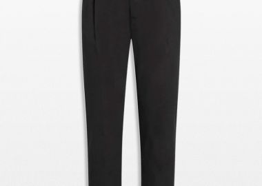 DOLCE&GABBANA Ανδρικό Μαύρο Trousers with Double Darts - DOLCE&GABBANA - 