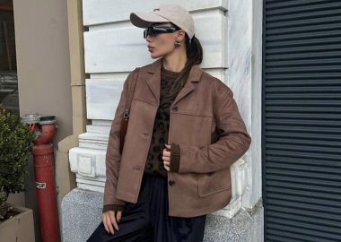 DOMINA γυναικείο μπουφάν σουέτ ανοιχτό καφέ - SOU - 