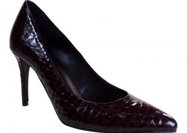 Dominique Shoes Γυναικεία Παπούτσια Γόβες 81001 Καφέ Κροκό - Dominique Shoes - 