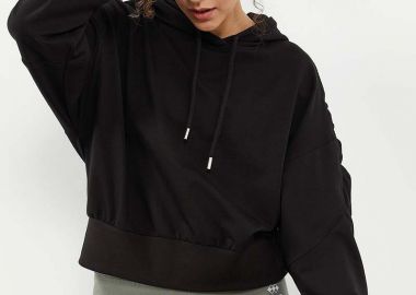 Doree γυναικείο φούτερ με σούρες μαύρο - SOU - 